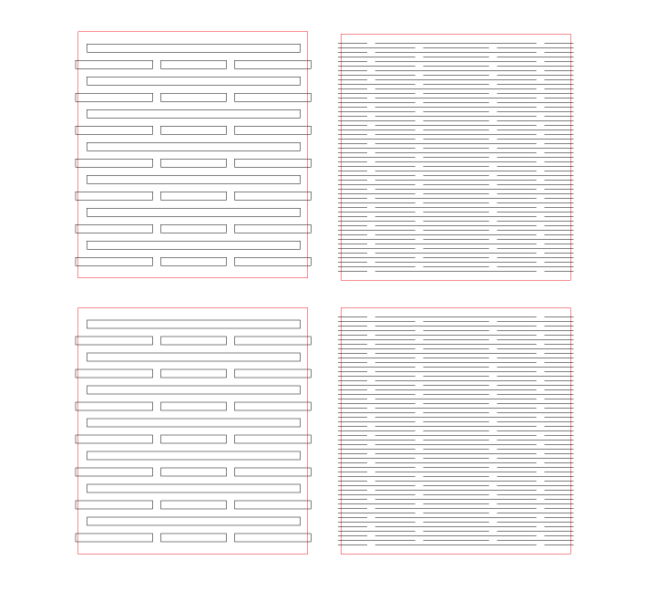 Preview image of the laser cut file for the living hinge